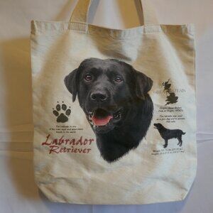 Labrador Retriever Ivory Canvas Tote Book Market Bag 15.75" x 14.5"
